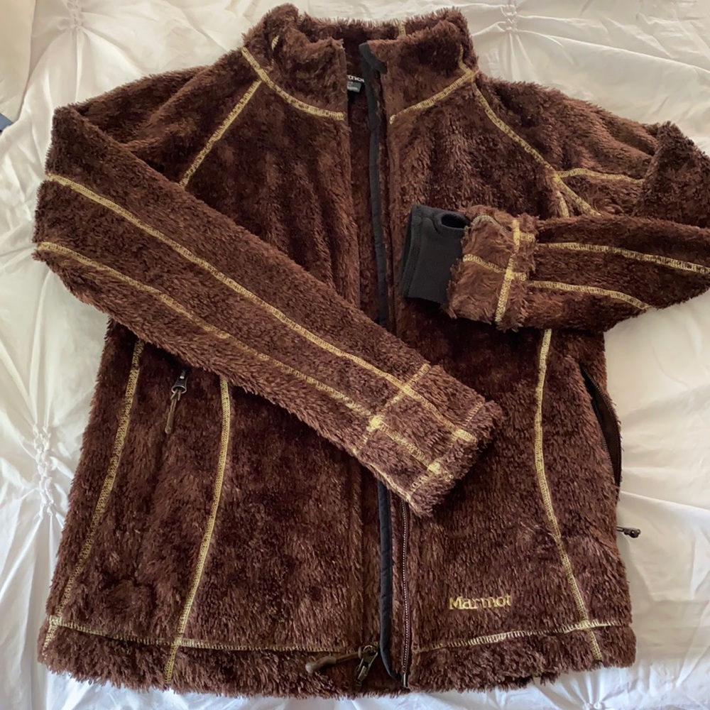 Marmot Women’s faux furry/fuzzy zip jacket